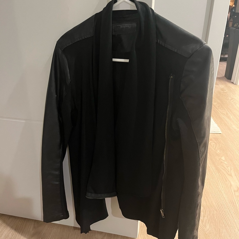 Asymmetric faux leather jacket